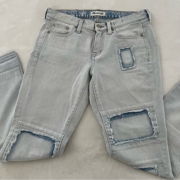 Madewell Slim Boyjean: Patched Up Edition in Georgia Wash, Y2K, Size 26 NWOT - Picture 6 of 12